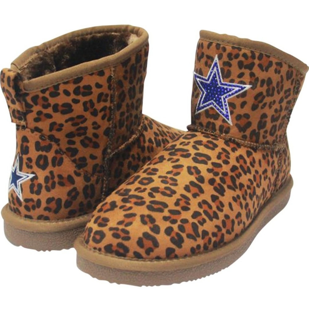 Officially Licensed NFL DALLAS COWBOYS Women's Leopard Bling Boot Size 7… - Picture 1 of 9
